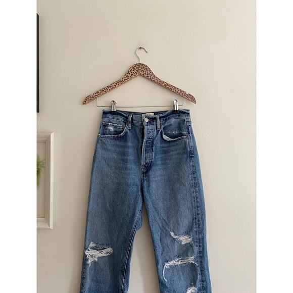 AGOLDE 90's Mid Rise Loose Straight Jeans in Streamline Size 24 - Picture 6 of 9